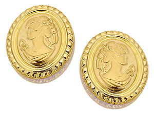 Unbranded 9ct-Gold-Cameo-Earrings--14mm-070104