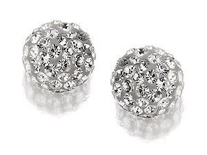 Unbranded 9ct-Gold-Crystal-Ball-Stud-Earrings-070653