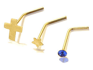 Unbranded 9ct-Gold-Crystal-Three-Nose-Stud-Boxed-Set-074552