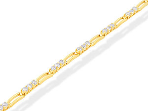 Unbranded 9ct-Gold-Cubic-Zirconia-Gate-Bracelet-078339