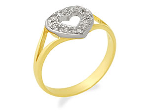 Unbranded 9ct-Gold-Cubic-Zirconia-Heart-Ring--Childs-Size-186540
