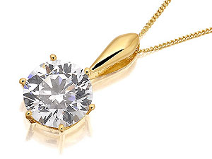 Unbranded 9ct-Gold-Cubic-Zirconia-Solitaire-Pendant-And-Chain-187059