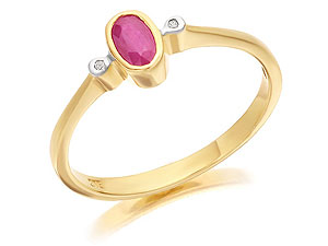 Unbranded 9ct-Gold-Diamond-And-Ruby-Birthstone-Ring--July-180207