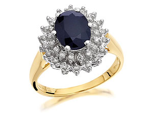 Unbranded 9ct-Gold-Diamond-And-Sapphire-Cluster-Ring--0.25ct-046707