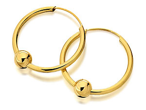 Unbranded 9ct-Gold-Diamond-Cut-Hoop-Earrings--9mm-074142