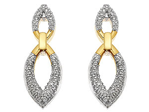 Unbranded 9ct-Gold-Diamond-Double-Marquise-Drop-Earrings--0.25ct-per-pair-049636