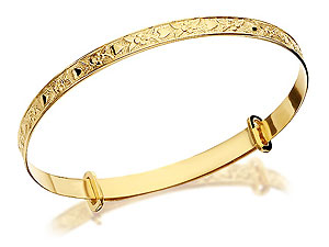 Unbranded 9ct-Gold-Embossed-Expanding-Baby-Bangle--37mm-078423