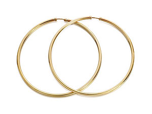 Unbranded 9ct-Gold-Extra-Large-Lightweight-Hoop-Earrings--50mm-072074