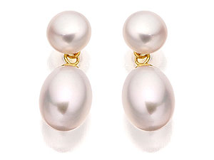 Unbranded 9ct-Gold-Freshwater-Pearl-Drop-Earrings--24mm-071514