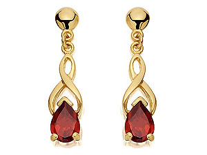 Unbranded 9ct-Gold-Garnet-Drop-Earrings-071849