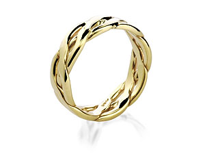 Unbranded 9ct-Gold-Handmade-Weave-Grooms-Wedding-Ring-184223