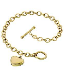 9ct Gold Heart T Bar Bracelet