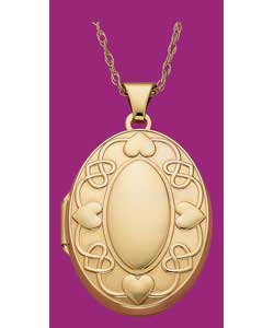 9ct Gold Hearts of Gold; Oval Locket