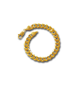 9ct Gold Mens Solid Curb Bracelet