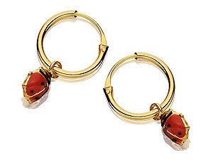 Unbranded 9ct-Gold-Moving-Ladybird-Hoop-Earrings--10mm-070821