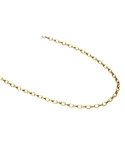 9ct Gold Oval Diamond Cut Belcher Chain