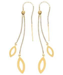 9ct Gold Oval Shape Pull Through Earrings