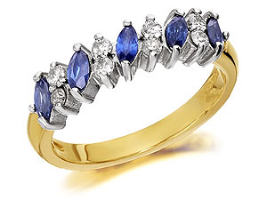 Unbranded 9ct-Gold-Sapphire-And-Diamond-Half-Eternity-Ring--20pts-048136