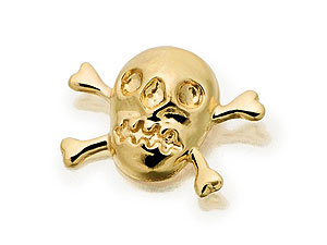 Unbranded 9ct-Gold-Single-Skull-And-Cross-Bone-Earring--10mm-073437