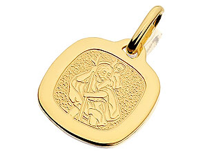 Unbranded 9ct-Gold-Square-St.-Christopher-Pendant-075334