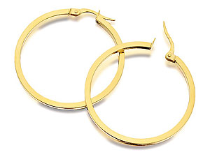 Unbranded 9ct-Gold-Squared-Edge-Hoop-Earrings--32mm-074152