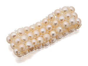 Unbranded 9ct-Gold-Three-Row-Freshwater-Pearl-Cuff-Bracelet-109509