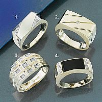 9ct. Onyx & Diamond Gents Ring