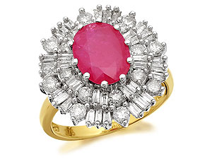 Unbranded 9ct Ruby And Diamond Cluster Ring 1.5ct - 047427