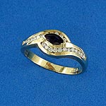 9Ct Sapphire & Diamond Eye Fancy Ring. 20Pt Guaranteed