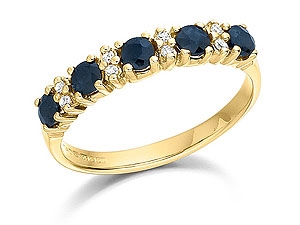Unbranded 9ct Sapphire and Diamond 1/2 Eternity Ring 048893-J
