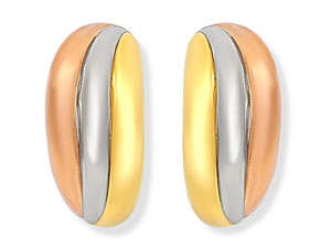 Unbranded 9ct-Three-Colour-Gold-Half-Hoop-Earrings--16mm-074975