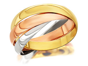 Unbranded 9ct-Three-Colour-Gold-Russian-Style-Brides-Wedding-Ring--3mm-181753