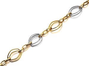 Unbranded 9ct Two Colour Gold Chunky Double Link Bracelet