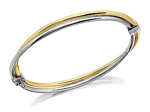 Unbranded 9ct Two Colour Gold Crossover Bangle - 079017