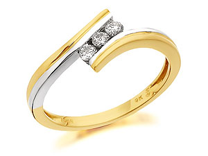 Unbranded 9ct Two Colour Gold Diamond Trilogy Crossover