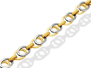 Unbranded 9ct-Two-Colour-Gold-Double-Oval-Link-Bracelet-078003