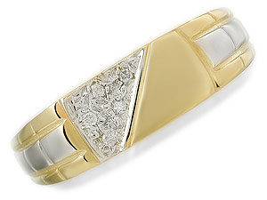 Unbranded 9ct Two Colour Gold Gentlemans Diamond Set Ring