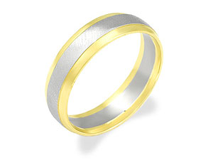 Unbranded 9ct Two Colour Gold Grooms Wedding Ring 184233-V