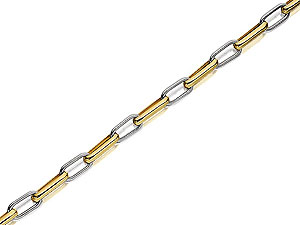 Unbranded 9ct Two Colour Gold Long Links Bracelet - 078048