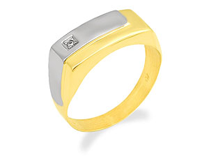 Unbranded 9ct-Two-Colour-Gold-Signet-Ring-184038