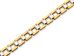 Unbranded 9ct Two Colour Gold Square Link Bracelet