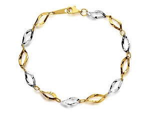 Unbranded 9ct Two Colour Gold Twisted Link Bracelet - 076414