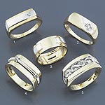 9ct. Two Tone Mens Weave Signet Ring