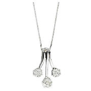 This invisible set pendant features 1/3 carat of diamonds in 3 chic hanging droplets.  It has a chai