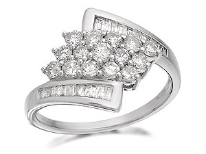 Unbranded 9ct White Gold 1 Carat Diamond Cluster Ring