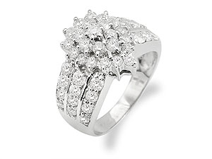 Unbranded 9ct-White-Gold-2-Carat-Diamond-Cluster-Ring-046884