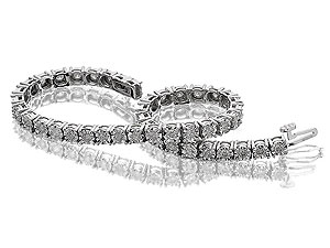 Unbranded 9ct White Gold 2 Carat Diamond Tennis Bracelet