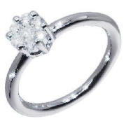 Unbranded 9CT WHITE GOLD 25PT DIAMOND INVISIBLE SET RING, J