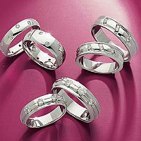 9ct. White Gold 3 Stone Diamond Set Wedding Ring