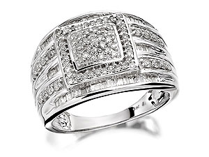 Unbranded 9ct White Gold And Diamond Band Ring 70pts -